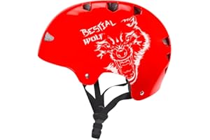 ‎BESTIAL WOLF Bestialer Wolf | Helm | Skateboard | Kinderroller | Freestyle-Scooter | Skate | Stunt-Scooter | BMX | CE-zugelassen | Sport & Outdoor | Verstellbar | Unisex | 8 bis 99 Jahre