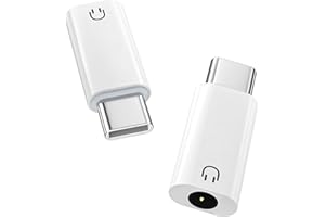 MoKo USB C to 3.5mm Audio Headphone Adapter, Type C to Headphone 3.5mm Aux Jack Dongle Compatible with iPhone 17 Air 16 15 Pro Max, Galaxy S24 S23 S22, iPad Air/Pro, MacBook, Pixel, White