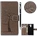 Produktbild WIWJ Schutzhülle für Huawei Y7 Prime 2017 Handyhülle Leather Case für Huawei Enjoy 7 Plus Hülle Lederhülle Flip Wallet Cover [Gedrucktes Muster Baum und Eule Handyhülle]Bookstyle Multi-Function Protektiv Kunstleder Stoßfest Bumper mit Kartenhalter Klappständer Magnetic Case Hülle für Huawei Y7 Prime 2017/Huawei Enjoy 7 Plus+1x Touch Stylus Pen-Grau