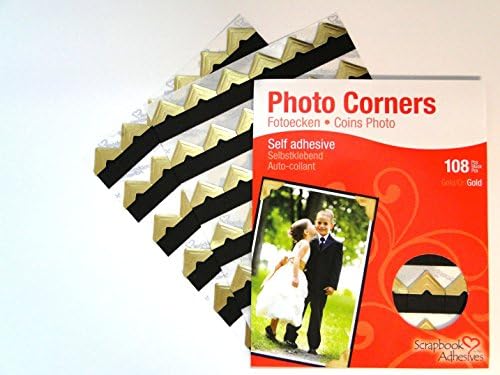 Gold Colour Photo Corners Sticky Self Adhesive Album Scrapbook Frame Acid Free 5 Pack Of 540 Pieces