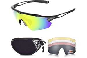 Snowledge Sports Sunglasses UV 400 Protection, Cycling Glasses with TR90 Superlight Frame for Men Women Cycling Climbing Fishing Driving Golf