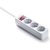 Microconnect IC-9/703 Schuko 3-Outlet Household Power Strip, White