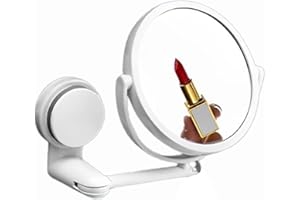 Bustlwor Lusterko powiększające z przyssawką, 3 x lusterko powiększające, obracane o 360° lustro ścienne do łazienki i hotelu, obrotowe, ulepszone ssanie, nietłukąca się powierzchnia