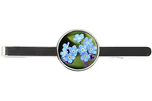 LISASGIFTSFORYOU Forget Me Not Flower Mens Tie Slide Ideal Birthday Wedding Father Day Gift C658
