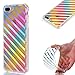Produktbild Für iPhone 7 Plus (5,5 zoll) Silikon Hülle Kristallklar Durchsichtig,Fanryn Bunte Buntes Muster Überzug Farbig Farbüberzug Bronzing Drucken Stoßdämpfend Weich TPU Handy Hülle Durchsichtig Transparent Etui Cover Case Protective Shell Soft Schutzhülle Telefon Kasten für iPhone 7 Plus (5,5 zoll) – Schräge Streifen