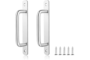 2PCS Poignée de Porte de Grange Coulissante, ELEPRUC Poignee-Porte Acier Inoxydable 304, 160MM Traction de Poignet de Porte Poignées pour Portes de Grange, Armoires, Placard, Tiroirs, Garage et Jardin