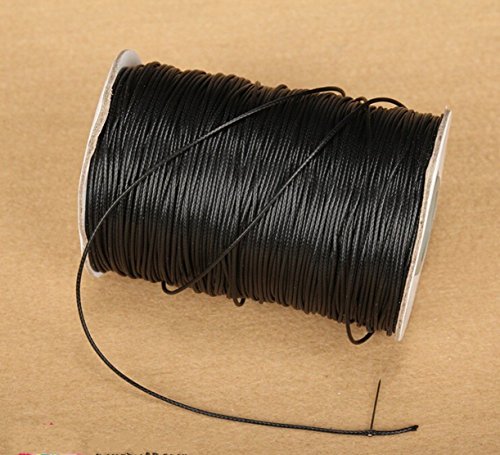 CHENGYIDA Small Black Waxed Thread 0.8mm 88 Yards Polyester Cord Sewing Stitching Leather Craft Bracelet Diy Making Jewelry
