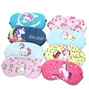 SAMVARDHAN Pack of 2 Unicorn Sleeping Mask with Gel for Girls Sleep Eye Cover Lightweight Cotton Fabric Blindfold Soft Eye Mask for Kids Teens Men Women