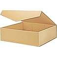 PACKHOME 16.3x14.2x5 Inches, Extra Large Gift Box with Lid, Gift Box for Clothes and Large Gifts (Kraft)