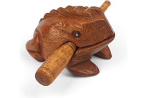 Mystery Mountain Frog Güiro - Fair Trade Percussion Instrument - Brown, Acacia Wood - Fun for All Ages