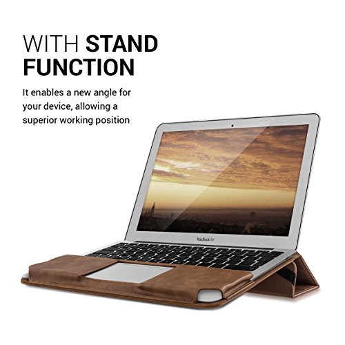 kwmobile Smart Cover Case für Apple MacBook Air 13″ (Modelle ab Mitte 2011) aus Kunstleder mit Aufstellfunktion in Braun - 6