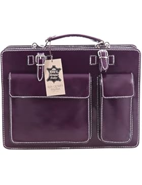 Männerarbeit Bag, Box Italienisch und Document Organizer, 100% echtes Leder Made in Italy