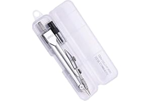 CASECOVER 2pcs/Set Stainless Steel Drawing Compass Math Geometry Tools for Circles School Supplies for Student Stationery Engineering Art Drawing and Mathematics Application