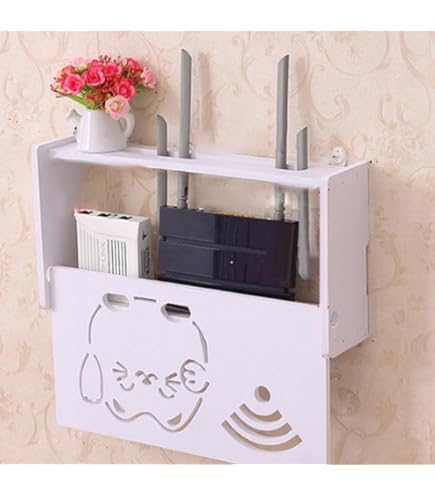 Scatola Per Router Wi-Fi Con Ventilazione - Mensola A Parete 42x10x50cm | Per Nascondere Cavi E Ciabatte - Foto 10