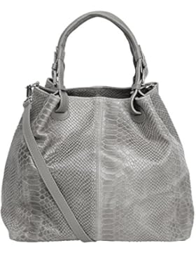 Shopper Shultertasche Beutel M2112 Python-look Leder Italy