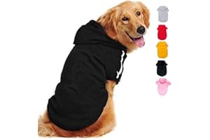 Ducomi Felpa Cane Cappuccio 100% Cotone - Maglia Cani Taglia Grande - Vestiti per Cani di Tutte Le Razze e Taglie - Morbido e Delicato Pullover Tinta Unita da XS a 9XL (Black, 7XL)