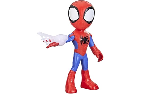 Marvel Spidey et Ses Amis Extraordinaires, Figurine Géante Spider-Man 22,5 cm, Jouet Super-Héros Préscolaires pour Enfants dès 3 Ans avec Accessoire Toile