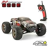 ferngesteuerte fahrzeuge mit benzinmotor 【Hohe Geschwindigkeit RC Auto】Die Höchstgeschwindigkeit dieses Monstertrucks beträgt bis zu 42km/h. Ausgestattet mit einem leistungsstarken 390er Bürstenmotor, werden Sie mit diesem leistungsstarken 1:12 Geländewagen eine erstaunliche Geschwindigkeit erleben.