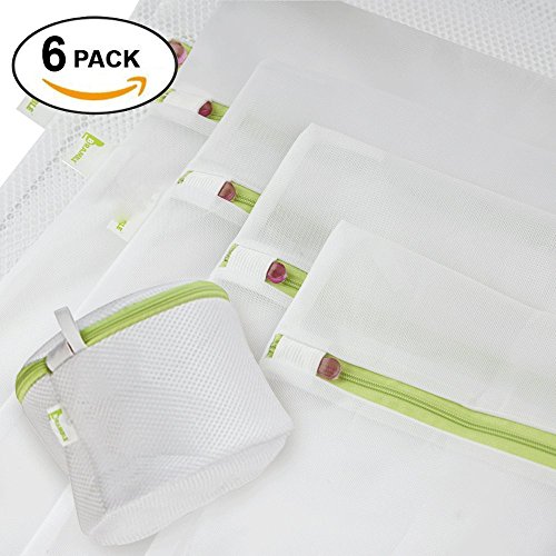 Bramble - Wäschenetz, 6 Stück Wäschesack, Premium Qualität Wäschetasche, Wäschebeutel für Waschmaschine, Schutzbeutel aus Netzmaterial mit Reißverschluss in verschiedenen Größen
