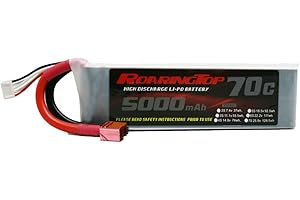 ROARINGTOP Roaring Top 4S 5000mAh 14.8V 70C Lipo RC Battery with T Plug for Traxxas Slash X-Maxx RC Evader BX Car Buggy Truggy Crawler Monster Car Helicopter Airplane FPV Racing