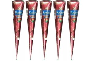 HANUMAN STORE Lot de Cone de henné par 5 x 25g - Couleur marron foncé coloration, 100% Naturel