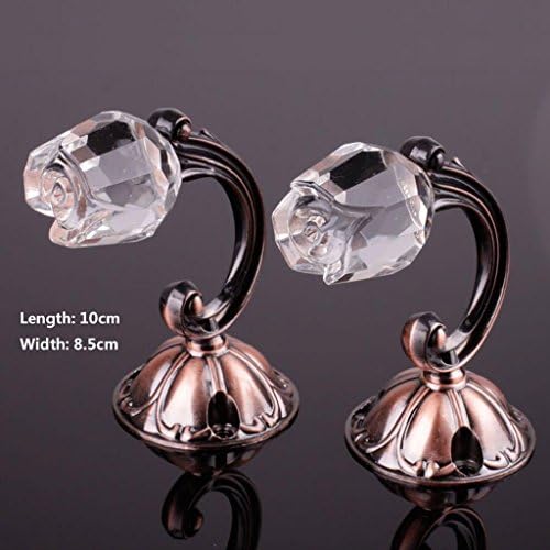 Hook ZLR Strong Power Rose Crystal Curtains Galvanized Alloy Wall Crystal Curtain Pair * 2