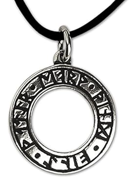 Anhänger Hexenrune Keltischer 925er Silber Schmuck Amulett Runen Runenring Runenanhänger Lederhalsband Schmucksäckchen...