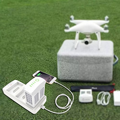 Smatree Cargador Multifuncional de Bater  a para DJI Phantom 4   4 Pro Quadcopter - Carga 3 Bater  as Una por Una  Con Funci  n de convertir Bater  a de Phantom 4 en Cargador Port  til 
