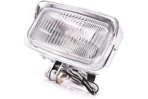 NEWLAND2019 Motorcycle Front Bottom Mount Square Rectangular Headlight Headlamp For Harley Honda Kawasaki Suzuki Yamaha Cafe Racer Retro Vintage Bike Cruiser Chopper Custom (Chrome)