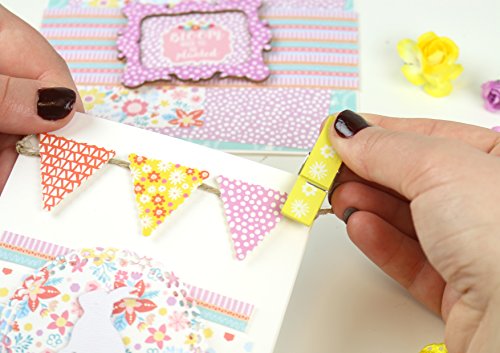 Dovecraft Blooming Lovely Mini Wimpelkette und Bindfäden, mehrfarbig - 4