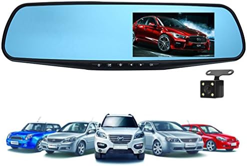 CARGOOL 4.3 Inch Dash Cam Dual Camera Driving Recorder Full HD Car Rear-view Mirror Video Recorder