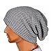 Produktbild Herren und Frauen Muslimische Stretch Turban Mütze Frauen Häkeln Beanie Haarausfall Kopf Schal Wrap Hijab Mütze Slouchy Unisex Caps Hut Strickmütze (Grau)