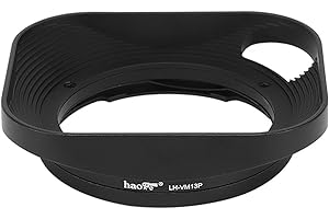 Haoge LH-VM13P Pare-soleil carré à baïonnette en métal avec creux conçu pour Voigtlander 35 mm f2 1:2/35 Ultron asphérique Vintage Line VM lentille de rechange LH-12