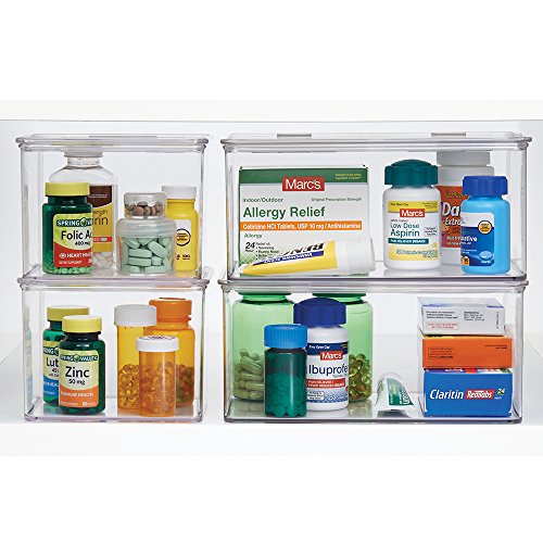 Interdesign 39830EU Med+ Medizinkasten, Aufbewahrung von Flaschen, Verbandszeug, Pflaster, Salben, durchsichtig - 4