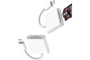 ZOYUZAN Adattatore Lightning Jack Card Reader 2 in 1 (2 Pack) Lettore Schede SD Micro SD Chiavetta Scaricare Foto Accessori per Apple Iphone 14 13 12 11 Pro Max 7 8 Plus X SE per iPad Air Tablet Convertitore