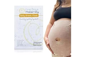 FIRST DAYS MATERNITY SUPPLIES First Days Maternity - Masque Feuille pour Ventre de Grossesse - 70 ml Sérum Hydratant, Vegan, Ultra-Nourrissant, Pour le Ventre et l’Élasticité de la Peau, Grande Taille