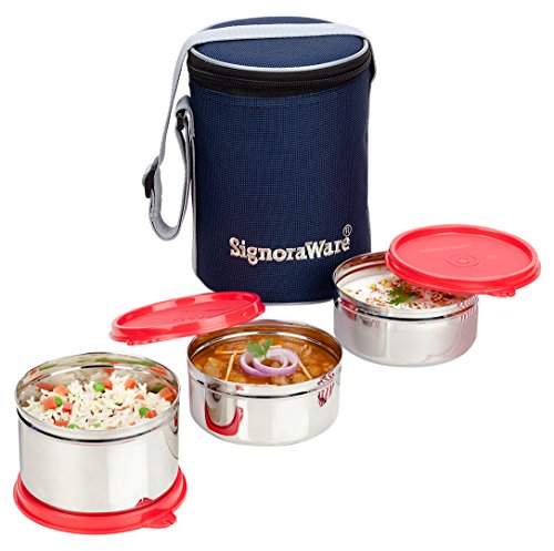 Buy Signoraware Executive Stainless Steel Lunch Box Set 3 Set