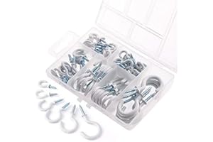 VIENTIANE Screw Hook, 70 pieces Cup Hook Holder Kit,Ceiling Hook Wall Hook Eyelet Hook for Cups,Household Items