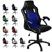 Produktbild Gamer Stuhl Gaming Schreibtischstuhl Chefsessel Bürostuhl Ergonomisch, Blau, 9 Farbvarianten, gepolsterte Armlehnen, Wippmechanik, belastbar bis 150 kg, Lift TÜV geprüft, Panorama24
