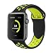 Produktbild YOUKESI Compatible Apple Watch Armband 42mm, Soft Silikon Ersatz Uhrenarmbänder für iWatch Serie 3 Serie 2 Serie 1 Sport (42mm Schwarz Gelb)