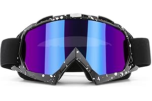 SPOSUNE Motorradbrille, ATV Dirt Bike Off Road Racing MX-Fahrbrille Anti-Scratch Staubdicht Biegbar UV400 Brille Gepolstert Weicher Dicker Schaumstoff, Verstellbarer Riemen Erwachsenen-Motocross