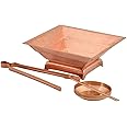 Aditya Shopping Copper Agnihotra Kit Sets, Hawan Kund Sets with Aachmani Spoon, Small Plate & Chimta for Yagya, Hawan & Pooja Purpose, Religious & Spiritual Item, Pooja Supplies