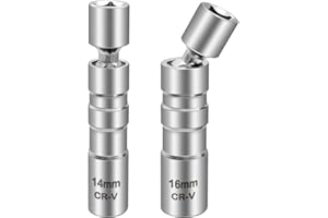 SUPRBIRD Douille Bougie 16mm et 14mm Douilles à Bougies Douilles à Bougies Clé de Retrait de Bougie d'Allumage,Outil de Retrait,Entraînement Magnétique à 12 Points pour Plus d'Automobile