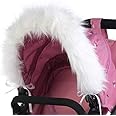 Roma Dolls Pram Hood Fur - white