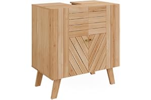 ViccoTvättställsskåp"Lucie",bambu,60x65 cm med 2 dörrar | med 2 dörrar, lämplig för platsbesparande förvaring av badrumstillb