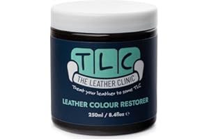 The Leather Clinic Riparazione colorante in pelle, multiuso, assorbente per la riparazione, balsamo ricolorante per divani, scarpe, borse, cappotti, 250 ml, colore: nero