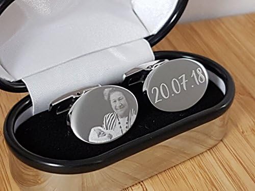 Wedding Cufflinks Personalised - Engraved with Photos, Hand and footprints and Text. Gifts for Him, Birthday, Valentines, Wedding Favours, Groom, Usher, Father of the Bride Gifts