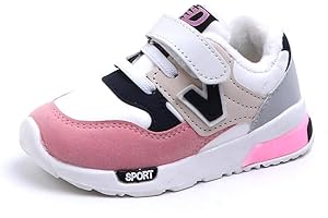 OBiQuzz Zapatillas infantiles para niña 23, transpirables, para exteriores, con cierre de velcro, zapatillas de deporte, entrenador, zapatillas de correr para niños, ligeras, zapatillas de tenis,