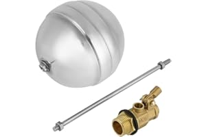 ROSEBEAR DN15 G1 / 2 Laiton Filetage Mâle Capteur d'eau en Acier Inoxydable Flotteur Robinet À Bille Montage sur Réservoir Robinets À Bille Contrôle De Niveau d'eau Automatique Réglable