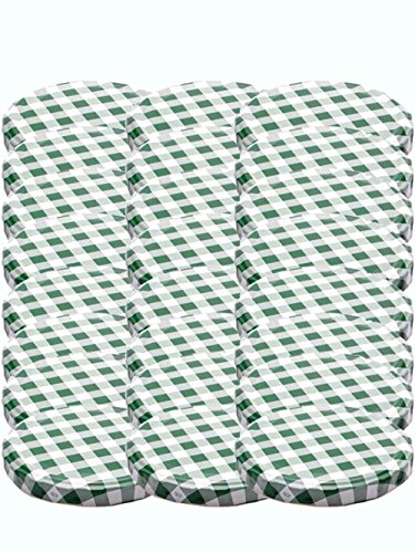 40er Set Ersatzdeckel Twist-Off-Deckel für Sturzgläser To 82 Grün Karriert Sturzglas passend für 230, 350, 435, 540, 565 ml Einmachgläser Einkochgläser